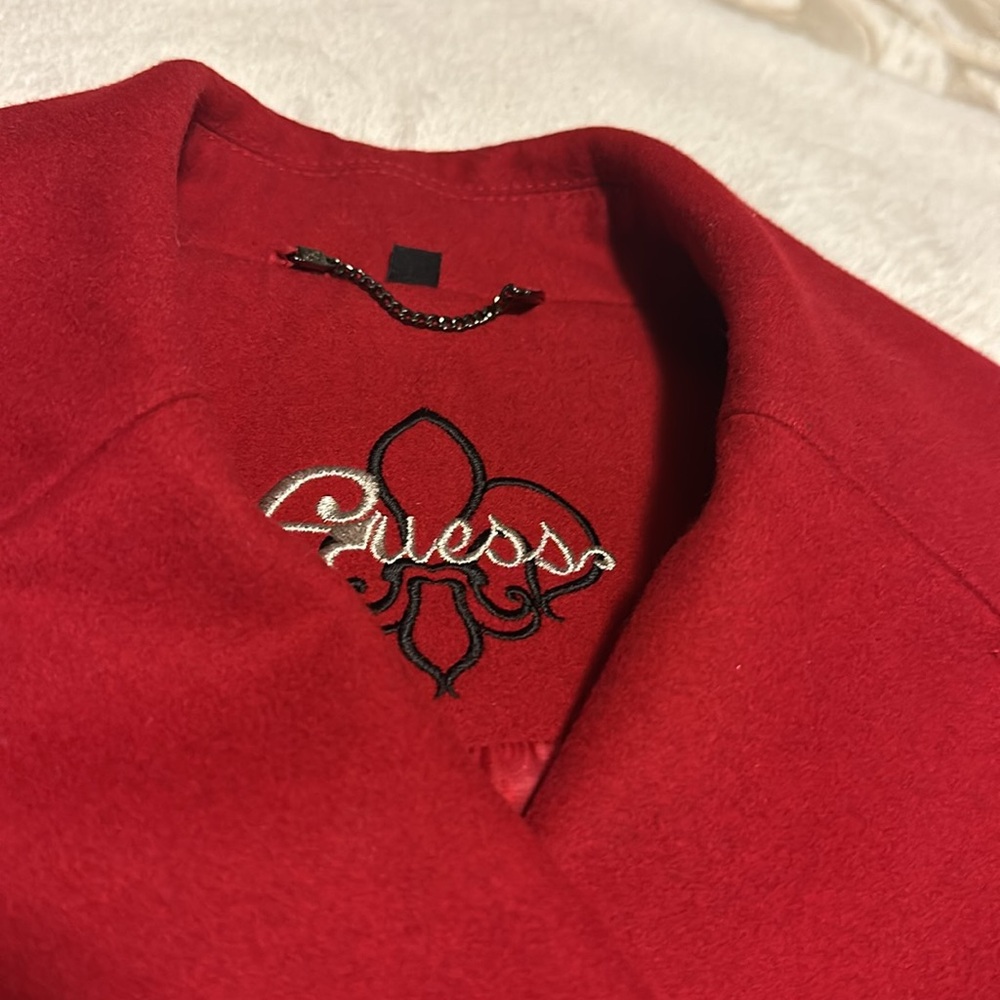 GUESS Jacket Red Wool XL - Picture 2 of 4